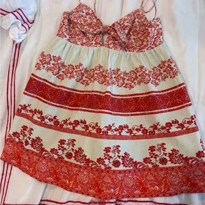 Alice and Olivia Red Floral Spaghetti-Strap  Dress